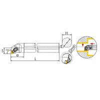 A25S-DCLNR12 Резец токарный (державка) расточной по металлу (с подводом СОЖ)
