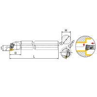 A25S-DWLNR08 Резец токарный (державка) расточной по металлу (с подводом СОЖ)