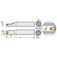 C08K-SDUCR07 Резец токарный (державка) расточной по металлу антивибрационный твердосплавный
