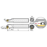S25R-PDSNL15 Резец токарный (державка) расточной по металлу