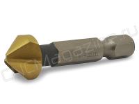 Зенковка 12.4 мм 90 градусов, 1/4, HSS-TiN, шестигранный хвостовик