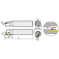 S25R-MTJNL16 Резец токарный (державка) расточной по металлу