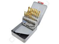 D1GP165SET1 Набор сверл из быстрорежущей стали 1-10 мм (19 шт, шаг 0.5) Gold-P