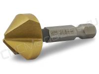 Зенковка 20.5 мм 90 градусов, 1/4, HSS-TiN, шестигранный хвостовик