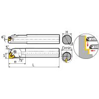 A25S-MWLNR08 Резец токарный (державка) расточной по металлу (канал СОЖ)