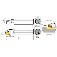 S08K-SCKCL06 Резец токарный (державка) расточной по металлу