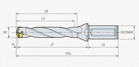 Сверло со смен.пластинами TPDB310-32-8-P
