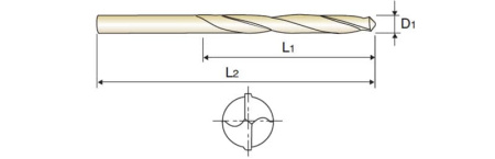 Сверло из быстрорежущей стали Straight Shank HSS DIN 338 с цилиндрическим хвостовиком для латуни/бронзы, 10X87X133