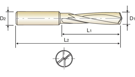 Сверло твердосплавное Dream для закаленной стали высокой твердости (HRC50~HRC70) с покрытием TiAlN, 7X8X45X85