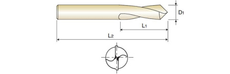 Сверло из быстрорежущей стали центровочное  NC Spotting HSSCo8 для станков с ЧПУ (угол при вершине 90°), 16X35X115