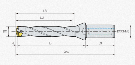 Сверло со смен.пластинами TPDB250-32-5-P