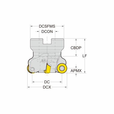 Корпус фрезы со сменными пластинами NC-RP1204M-D050-A22-Z04-H
