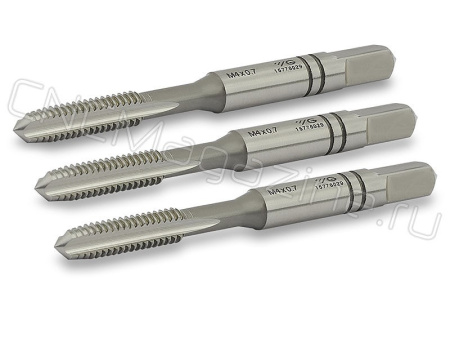 T7109249 Метчик М4Х0.7 HSS 6H 45.0L ручной DIN352, c прямой канавкой (набор)