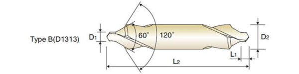 Сверло из быстрорежущей стали центровочное Center Drill HSS DIN 333 форма B, 2X8X2.5X50