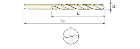 Сверло из быстрорежущей стали Straight Shank HSS DIN 338 с цилиндрическим хвостовиком, 18X130X191