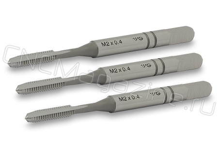 T7109139 Метчик М2Х0.4 HSS 6H 36.0L ручной DIN352, c прямой канавкой (набор)