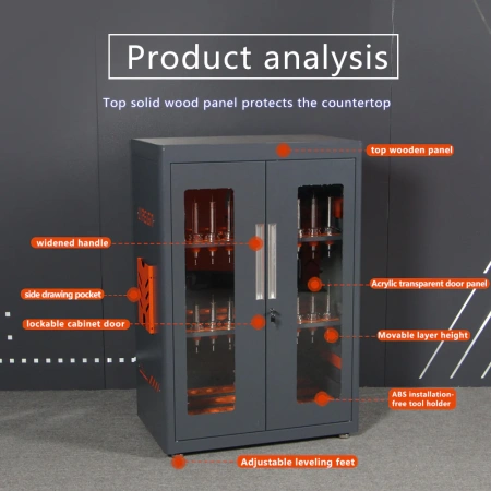 Высококачественный шкаф для инструментов с деревянными панелями