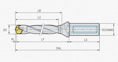 Сверло со смен.пластинами TPDC5D-21025-105