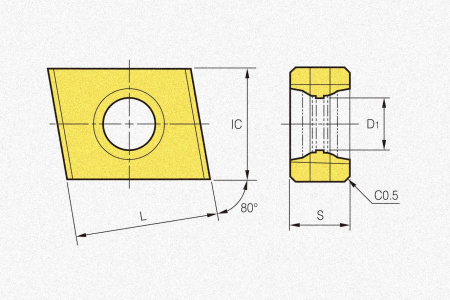 Пластина твердосплавная CNHQ1005-C0.5 H01