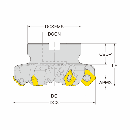 Корпус фрезы со сменными пластинами NC-SE12-D050-A22-Z04-H
