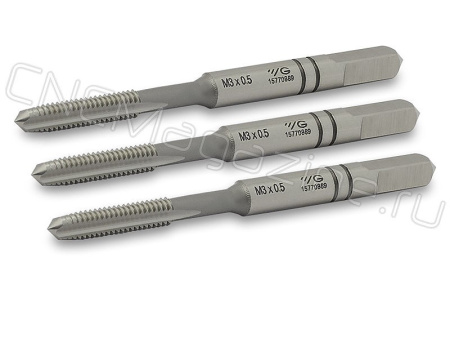 T7109209 Метчик М3Х0.5 HSS 6H 40.0L ручной DIN352, c прямой канавкой (набор)