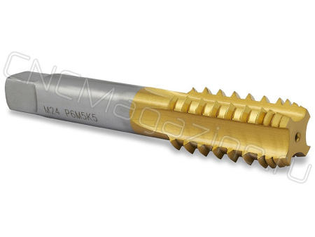 Метчик с шахматным расположением зубьев M24х3.0 HSS-E TiN, машинный сквозной ST030240