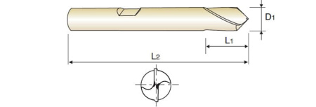 Сверло твердосплавное центровочное NC SPOTTING для станков с ЧПУ (угол при вершине 90°), 8X23X60