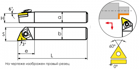 WTJNL2525M22 Державка проходная для наружного точения Trinix 