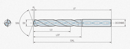 Сверло твердосплавное MSDPH107-3S PC325T
