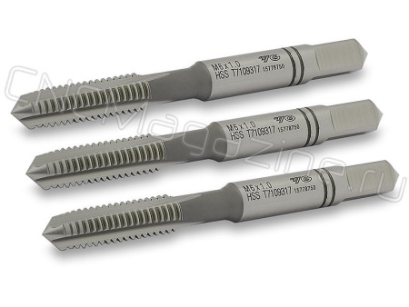 T7109319 Метчик М6Х1.0 HSS 6H 56.0L ручной DIN352, c прямой канавкой (набор)