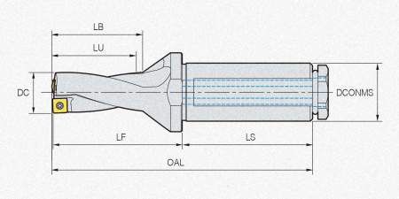 Корпус сверла K2D13520HP-04 