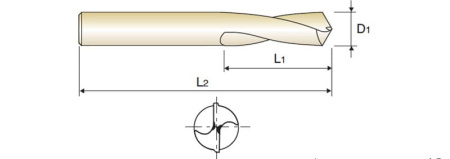 Сверло из быстрорежущей стали центровочное  NC Spotting HSSCo8 для станков с ЧПУ (угол при вершине 120°), 4X12X55