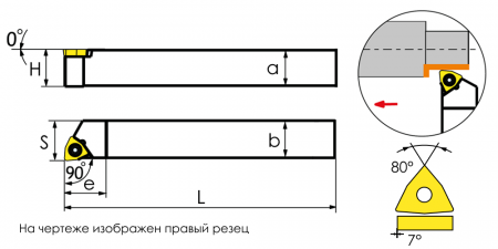 SWACR2020K08 Державка проходная для наружного точения Trinix 