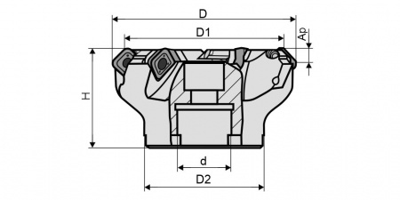 AF01.12C60.250.14 Фреза торцевая насадная со сменными пластинами SANT