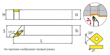 SVHBL2525M16 Державка проходная для наружного точения Trinix 